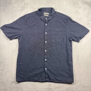 Primark Camp Shirt Men's 2XL Black Linen Blend Button Up Short Sleeve Breathable